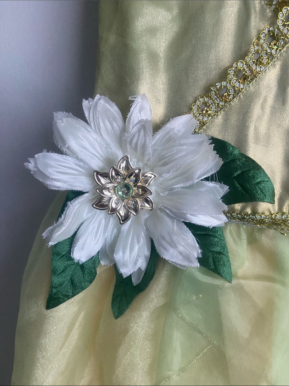 Disney Store Princess Tiana dress size 4 Princess and the frog green gold - Picture 2 of 9